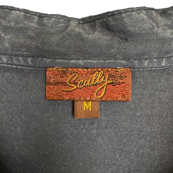 Scully Vintage Wash Gray Embroidered Button Up Long Sleeve Western Tunic Top - Picture 11 of 13